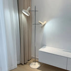 Modern Plug-In Dual-Head Chrome Floor Lamp with 2-Lights