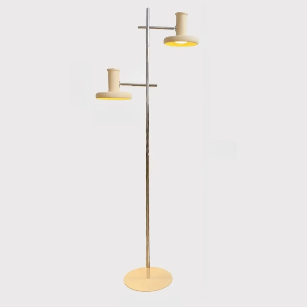 Modern Plug-In Dual-Head Chrome Floor Lamp with 2-Lights