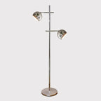 Modern Plug-In Dual-Head Chrome Floor Lamp with 2-Lights