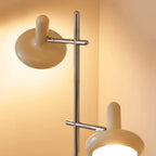 Modern Plug-In Dual-Head Chrome Floor Lamp with 2-Lights