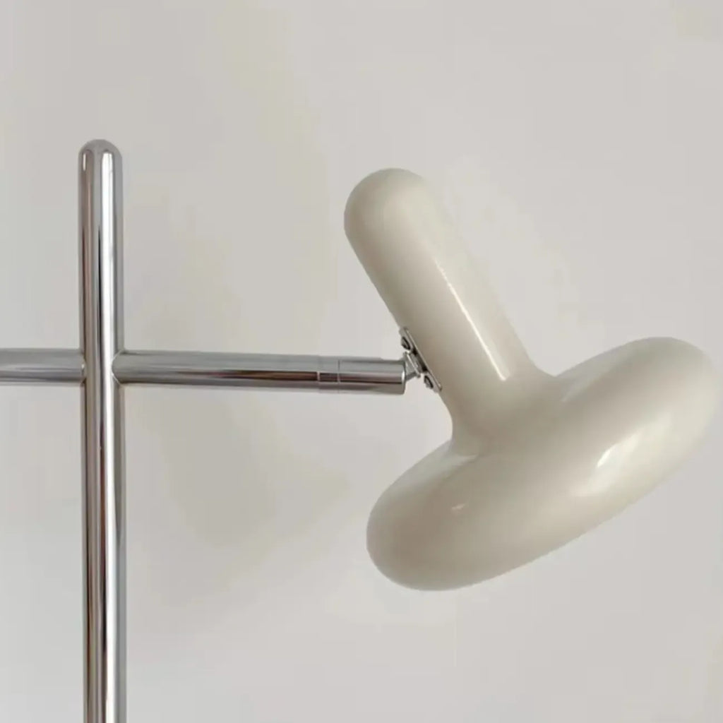 Modern Plug-In Dual-Head Chrome Floor Lamp with 2-Lights