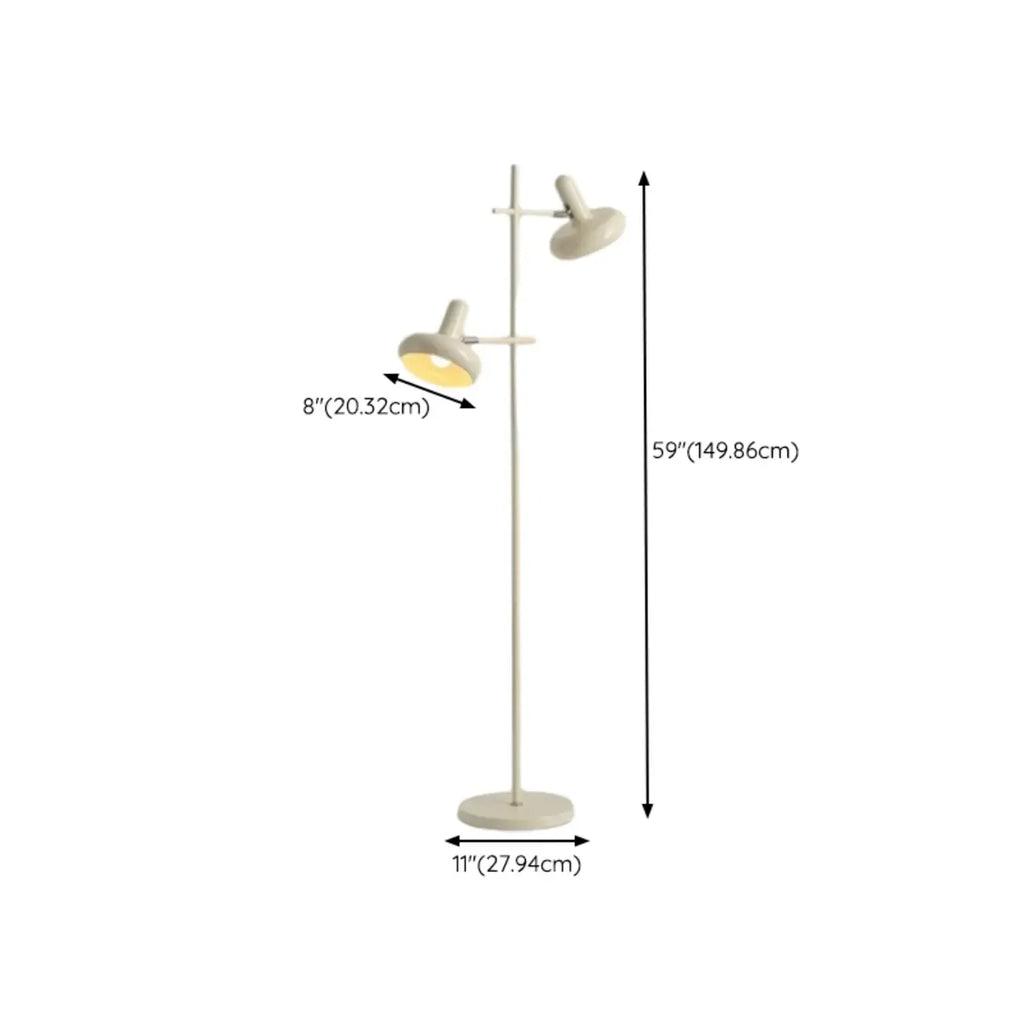 Modern Plug-In Dual-Head Chrome Floor Lamp with 2-Lights