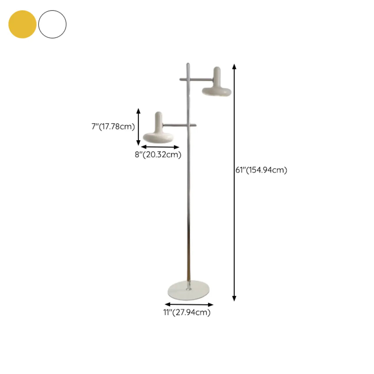 Modern Plug-In Dual-Head Chrome Floor Lamp with 2-Lights