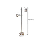 Modern Plug-In Dual-Head Chrome Floor Lamp with 2-Lights