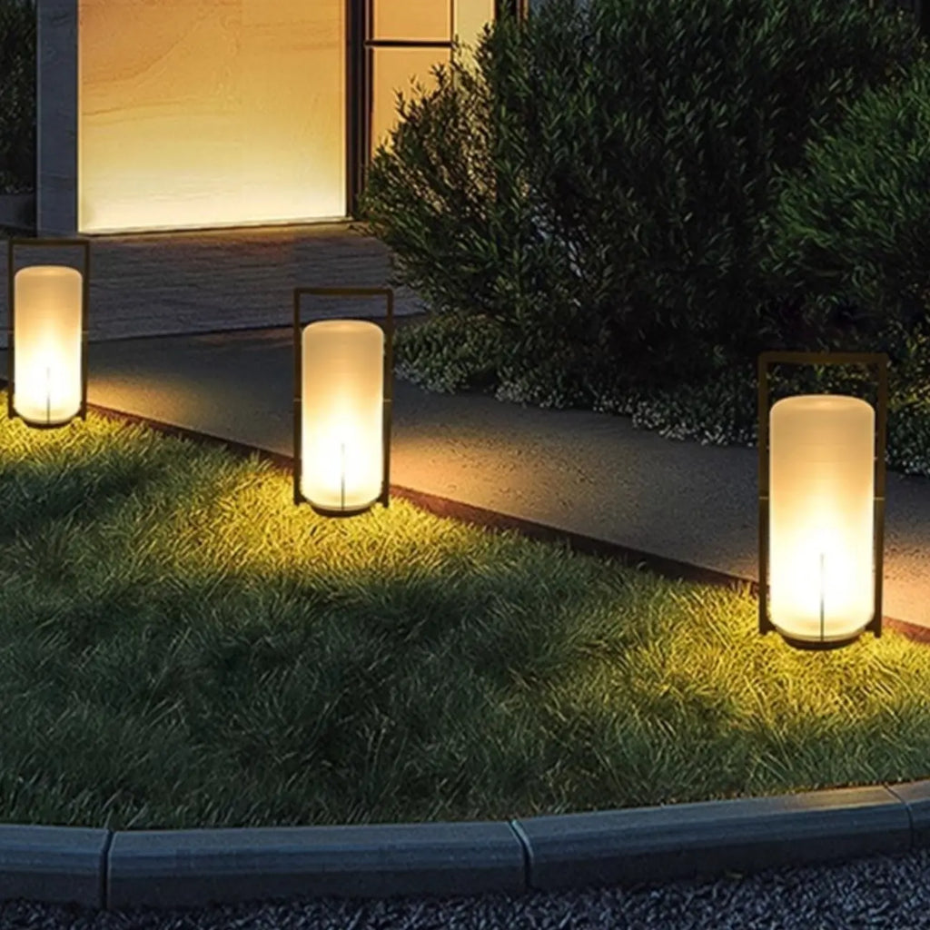 Modern Cylinder LED Outdoor Patio Table Lamp