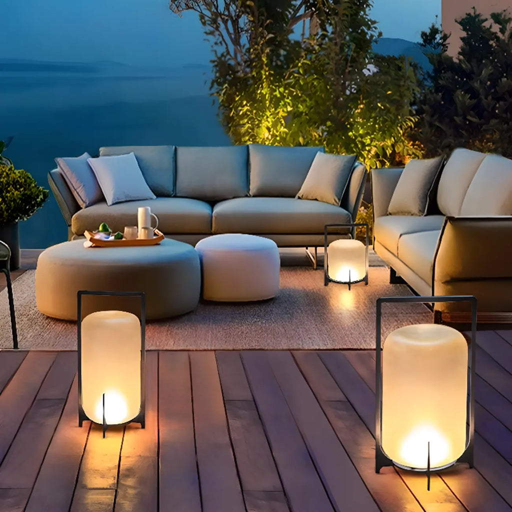 Modern Cylinder LED Outdoor Patio Table Lamp