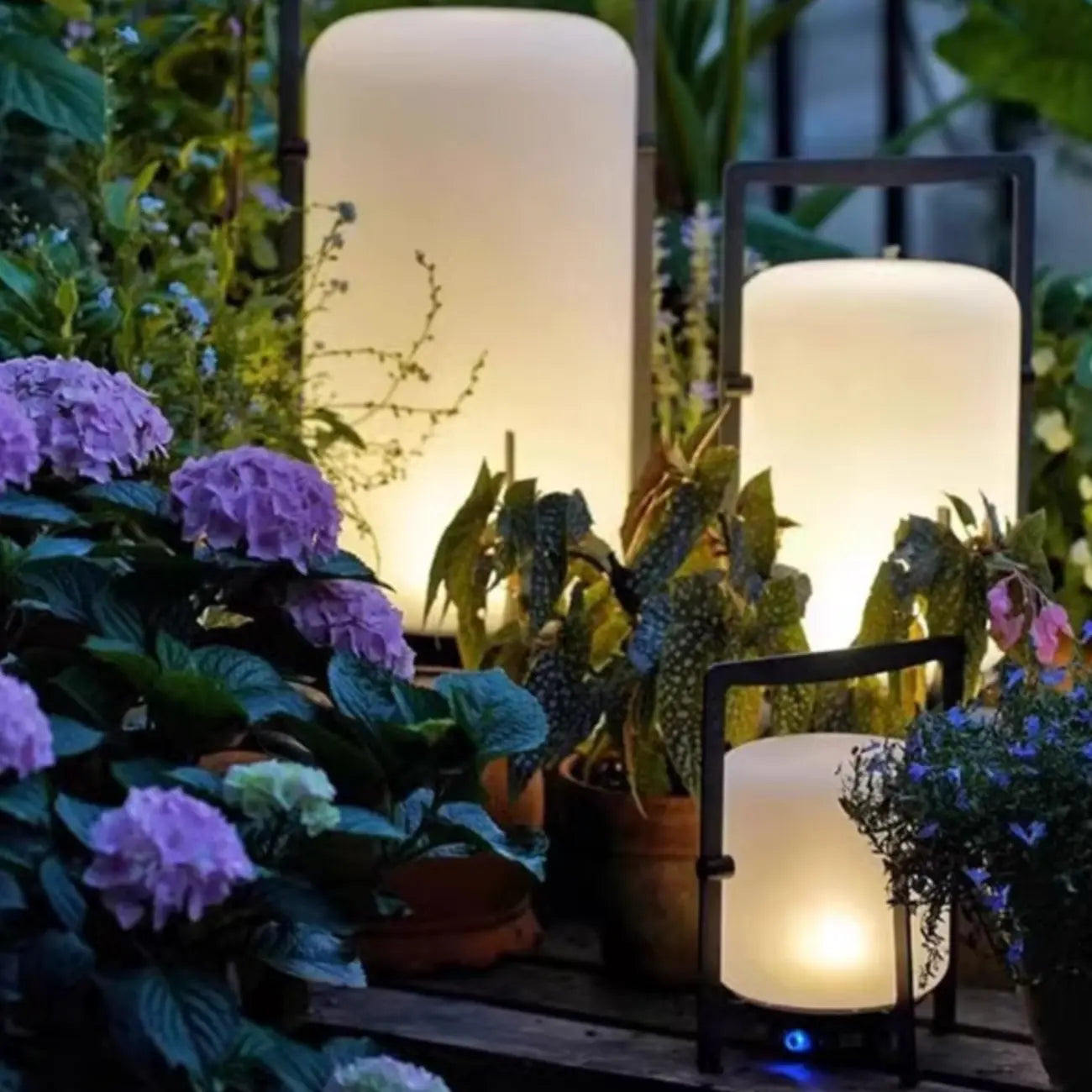 Modern Cylinder LED Outdoor Patio Table Lamp