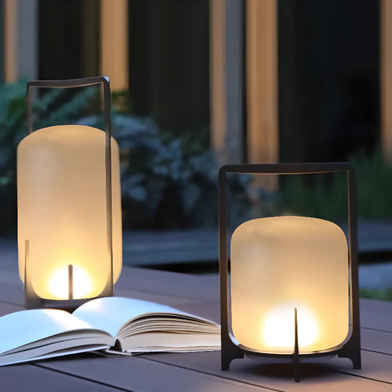 Modern Cylinder LED Outdoor Patio Table Lamp