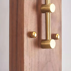 Contemporary Walnut Brass Cone Wall Mounted Light Fixture