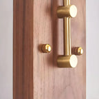 Contemporary Walnut Brass Cone Wall Mounted Light Fixture