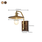Contemporary Walnut Brass Cone Wall Mounted Light Fixture