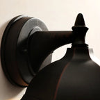 Classic Black Metal and Glass Lantern Wall Sconce Light