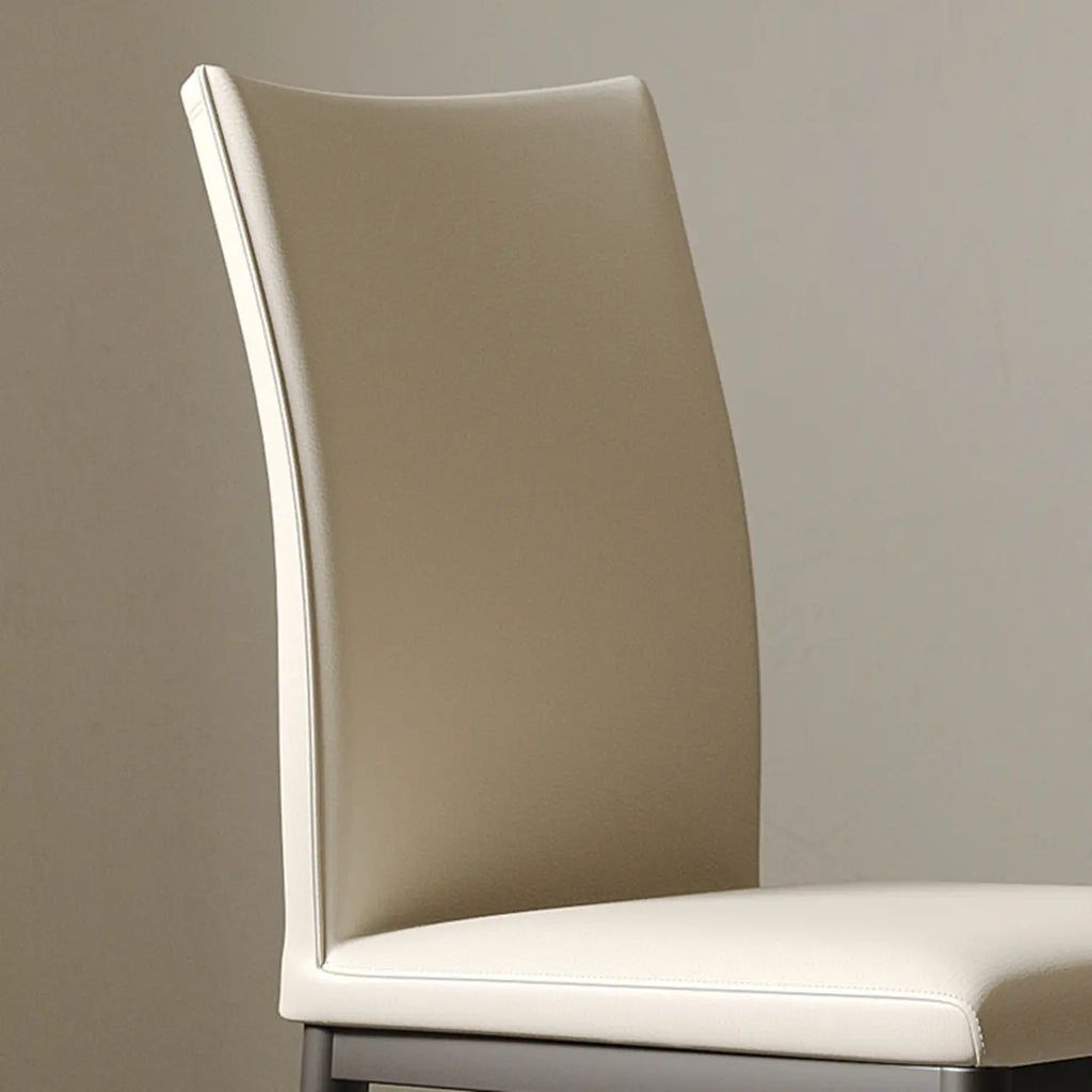 Modern Faux Leather Upholstered Solid Back Dining Chair