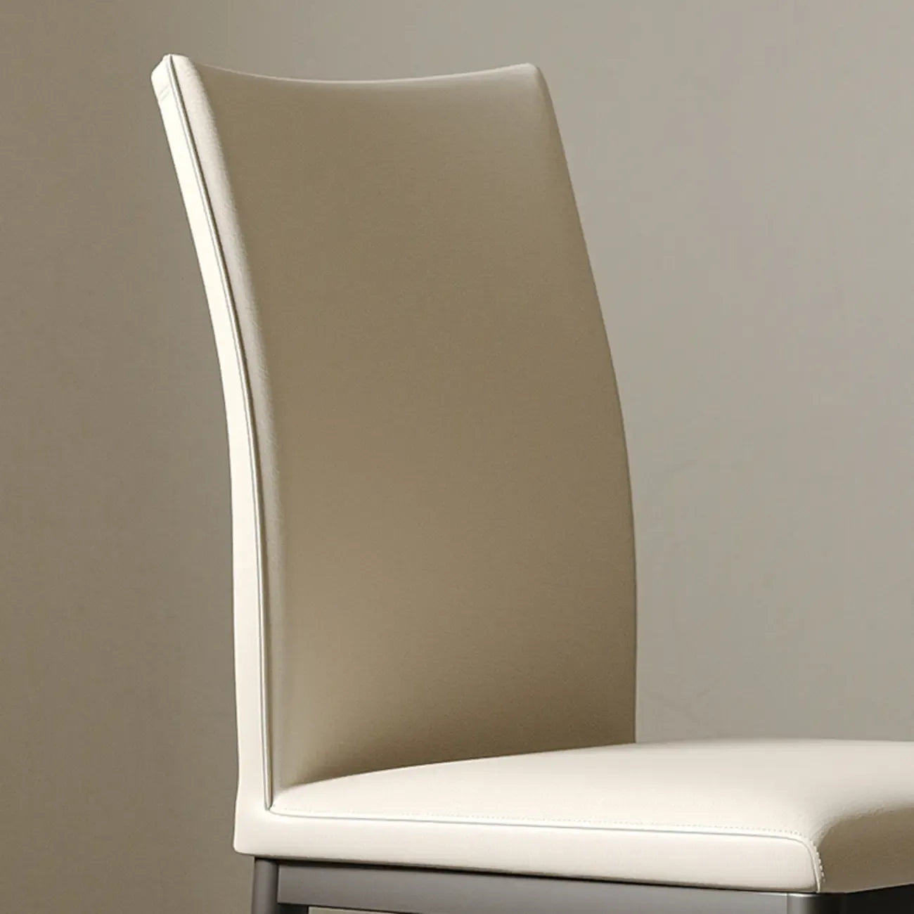 Modern Faux Leather Upholstered Solid Back Dining Chair