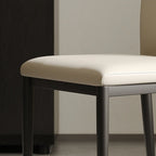 Modern Faux Leather Upholstered Solid Back Dining Chair