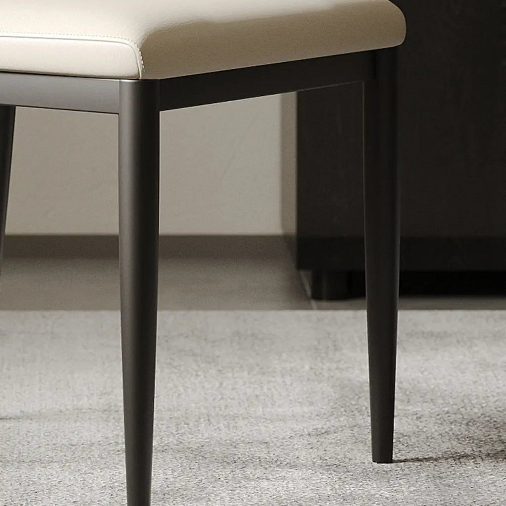 Modern Faux Leather Upholstered Solid Back Dining Chair
