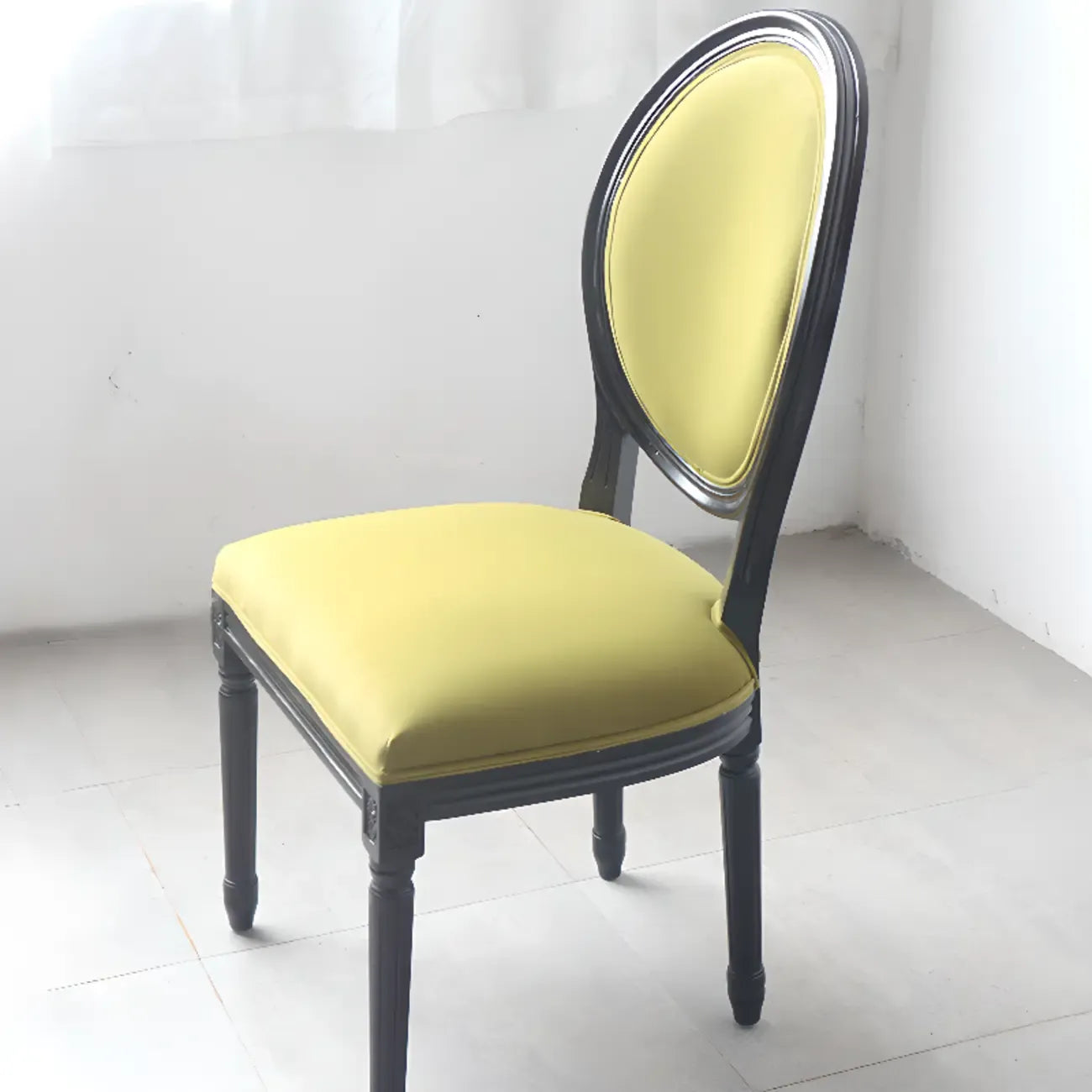 Vintage Dining Chair Faux Leather Upholstery with Back