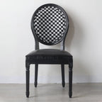 Vintage Dining Chair Faux Leather Upholstery with Back
