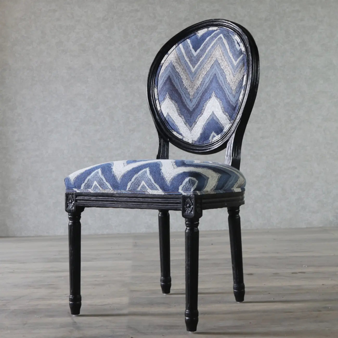 Vintage Dining Chair Faux Leather Upholstery with Back