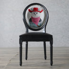 Vintage Dining Chair Faux Leather Upholstery with Back