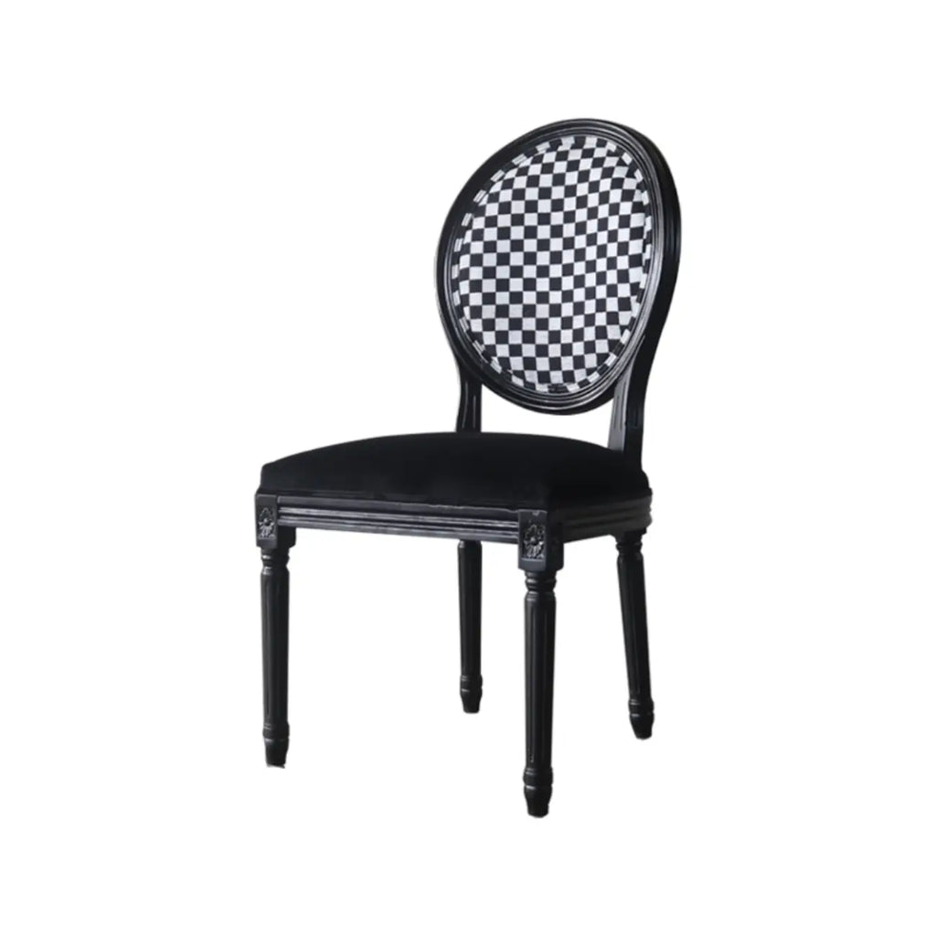 Vintage Dining Chair Faux Leather Upholstery with Back