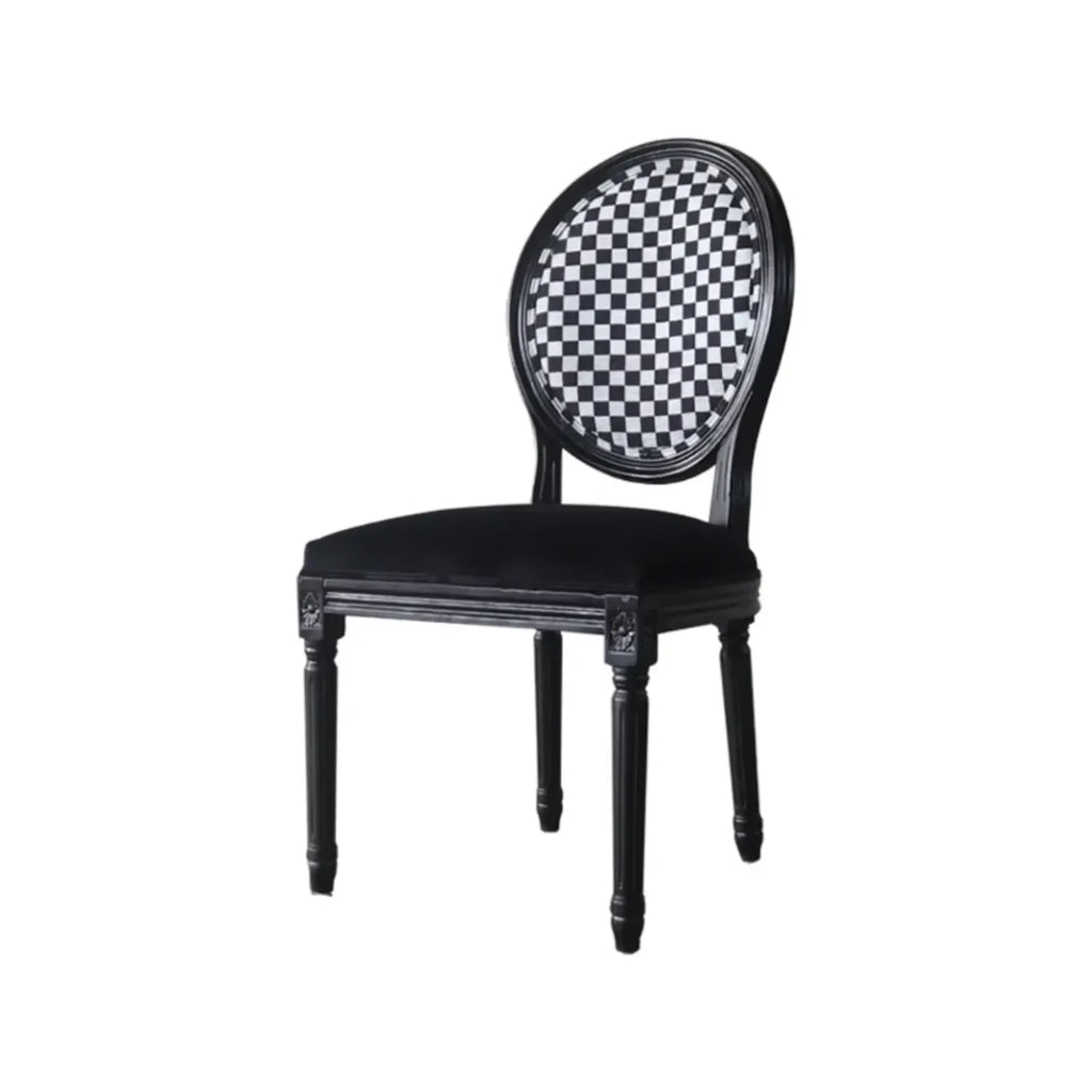 Vintage Dining Chair Faux Leather Upholstery with Back