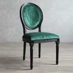 Vintage Dining Chair Faux Leather Upholstery with Back