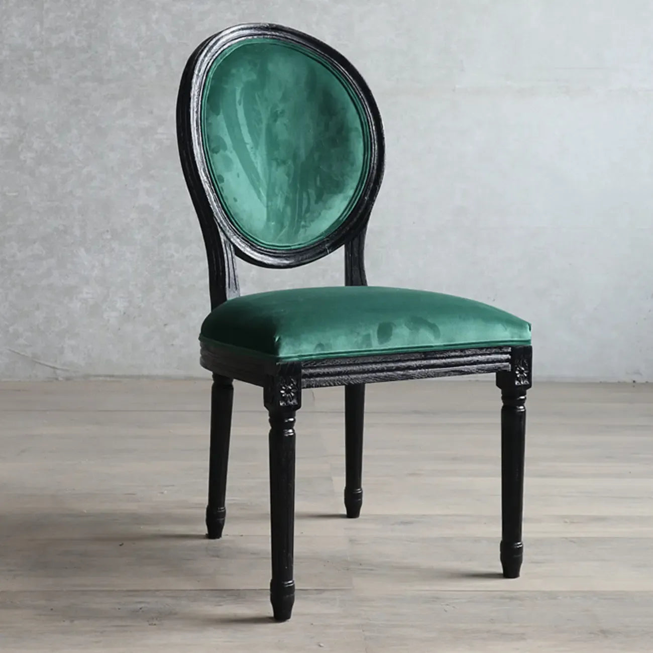 Vintage Dining Chair Faux Leather Upholstery with Back