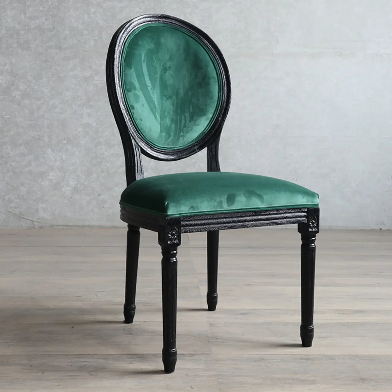 Vintage Dining Chair Faux Leather Upholstery with Back
