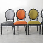 Vintage Dining Chair Faux Leather Upholstery with Back