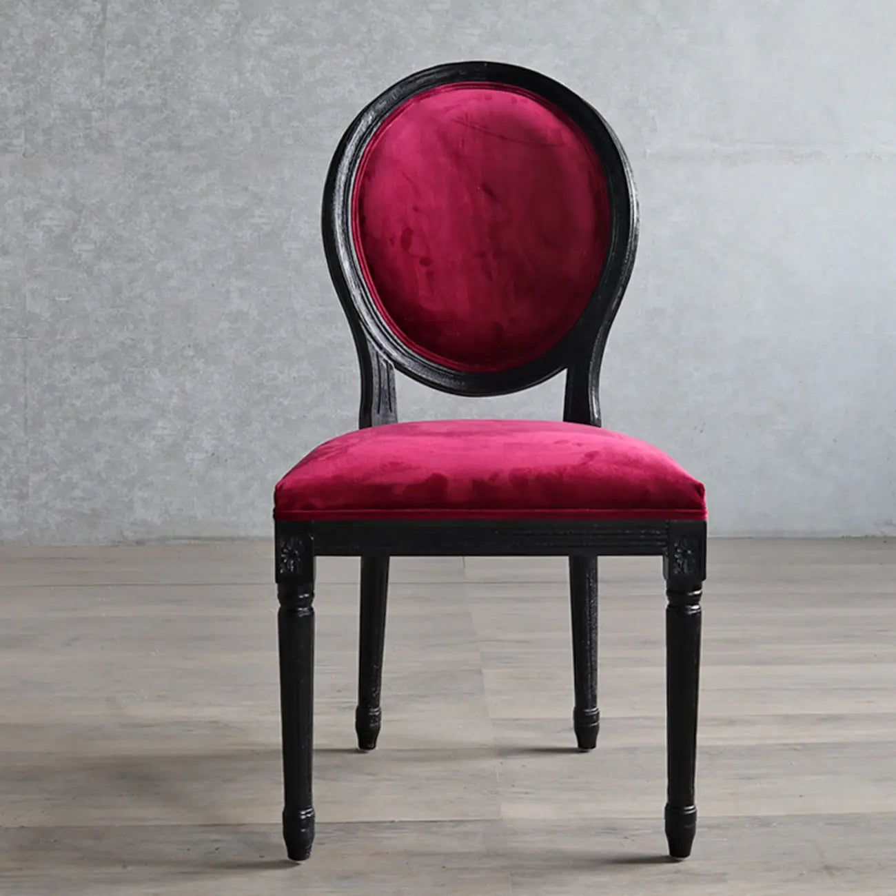 Vintage Dining Chair Faux Leather Upholstery with Back