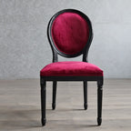 Vintage Dining Chair Faux Leather Upholstery with Back