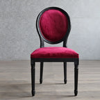 Vintage Dining Chair Faux Leather Upholstery with Back