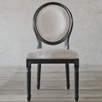 Vintage Dining Chair Faux Leather Upholstery with Back