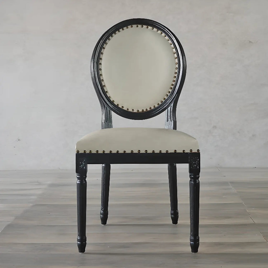Vintage Dining Chair Faux Leather Upholstery with Back