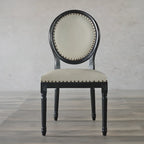 Vintage Dining Chair Faux Leather Upholstery with Back