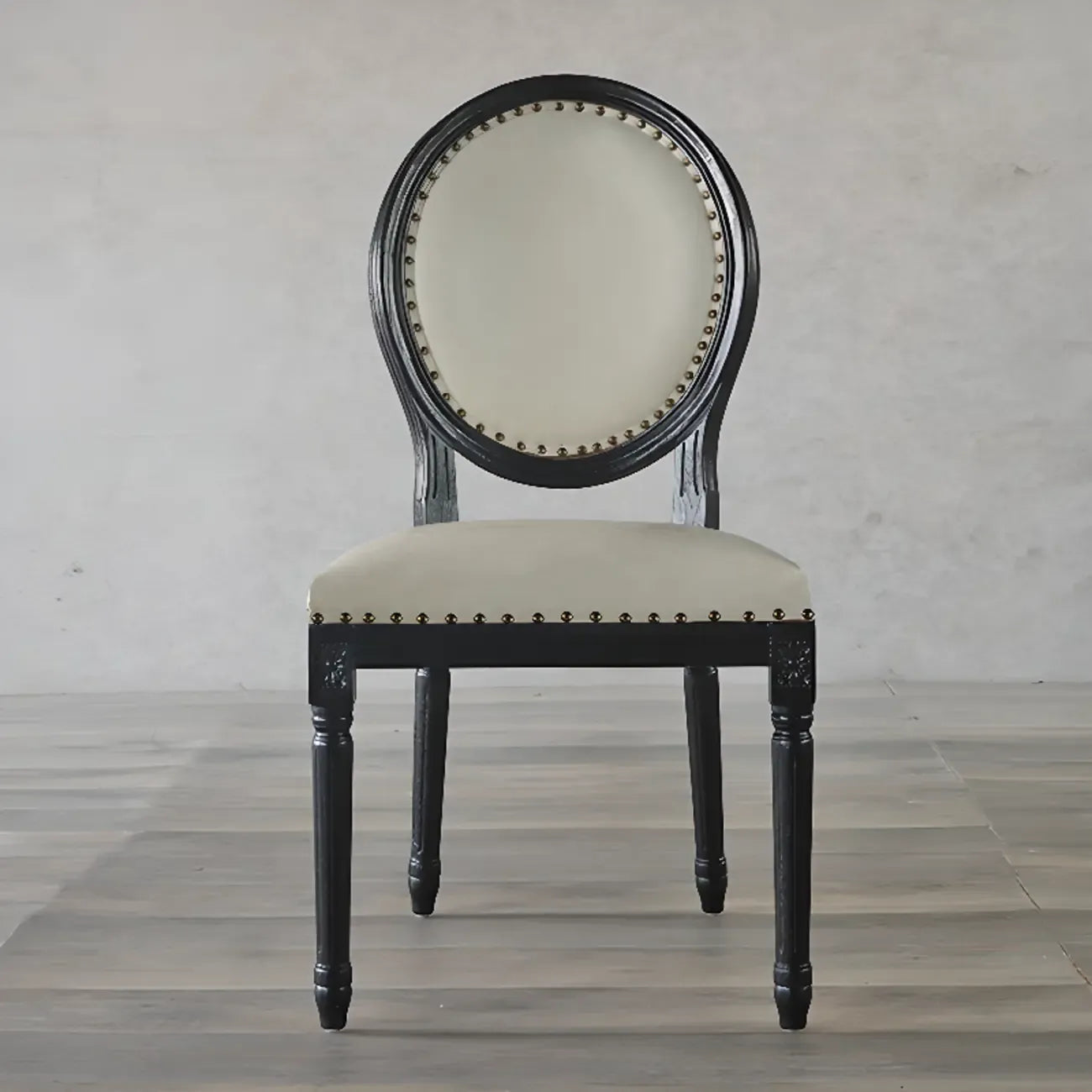 Vintage Dining Chair Faux Leather Upholstery with Back