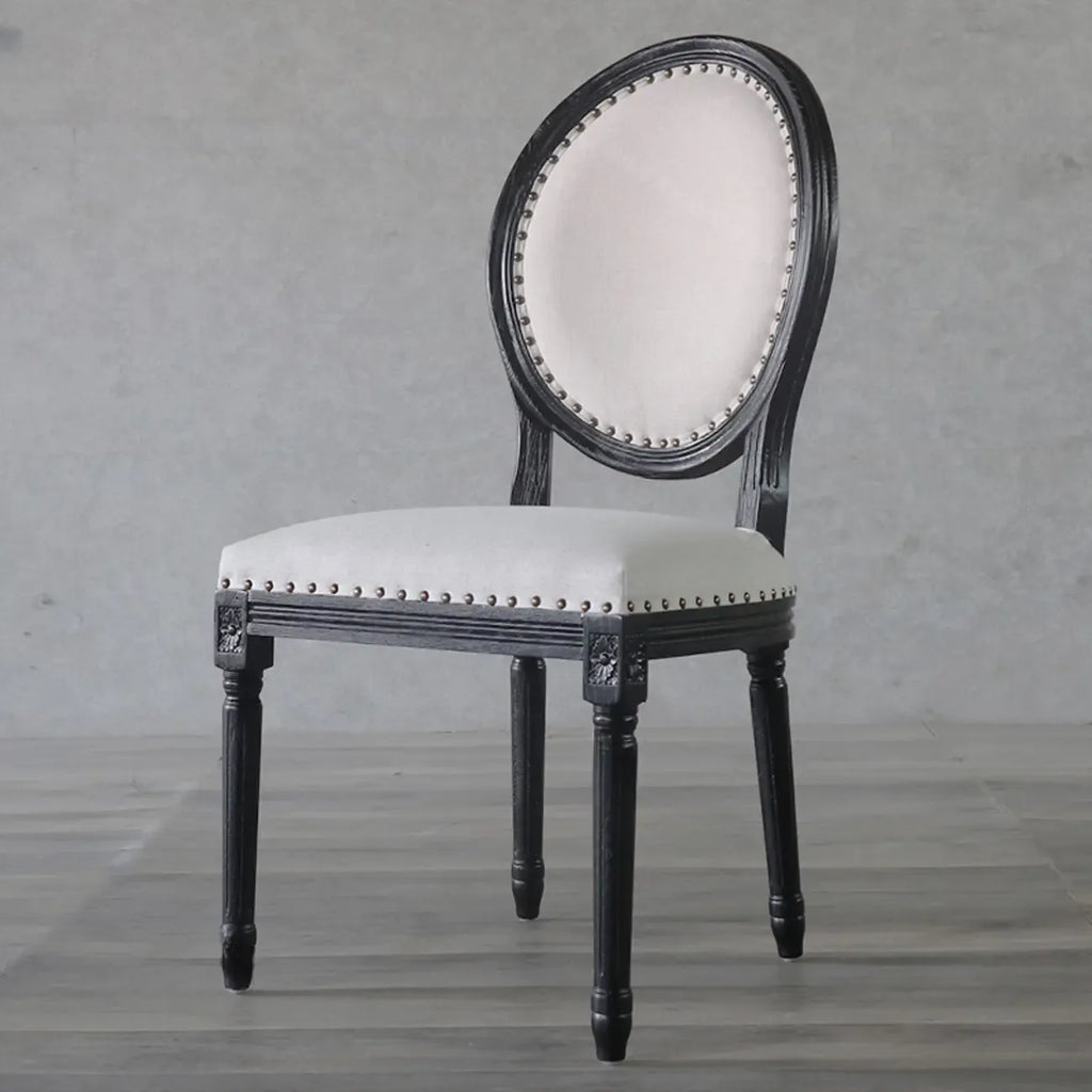 Vintage Dining Chair Faux Leather Upholstery with Back
