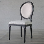 Vintage Dining Chair Faux Leather Upholstery with Back