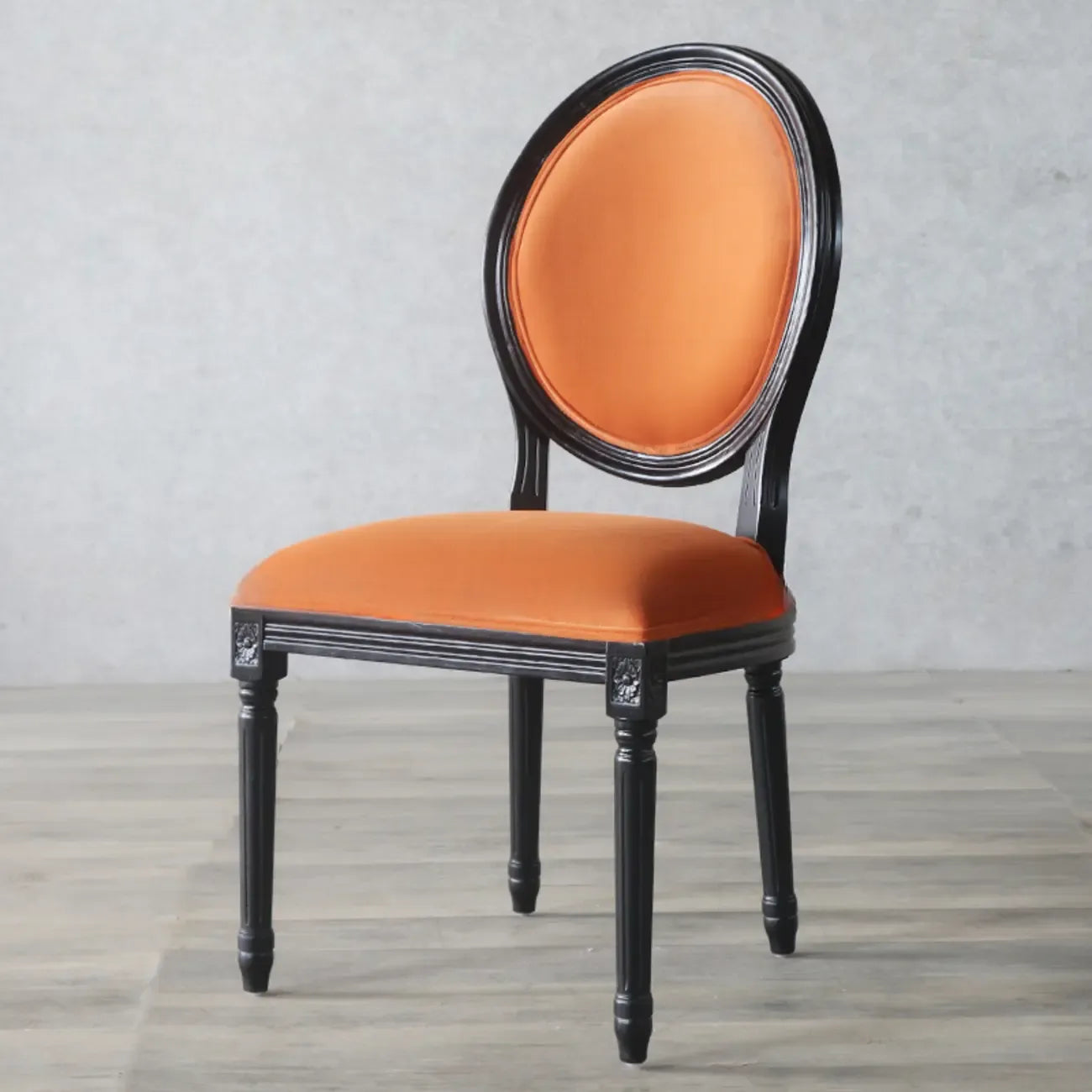 Vintage Dining Chair Faux Leather Upholstery with Back