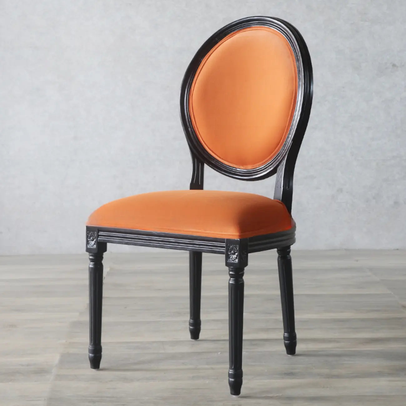 Vintage Dining Chair Faux Leather Upholstery with Back