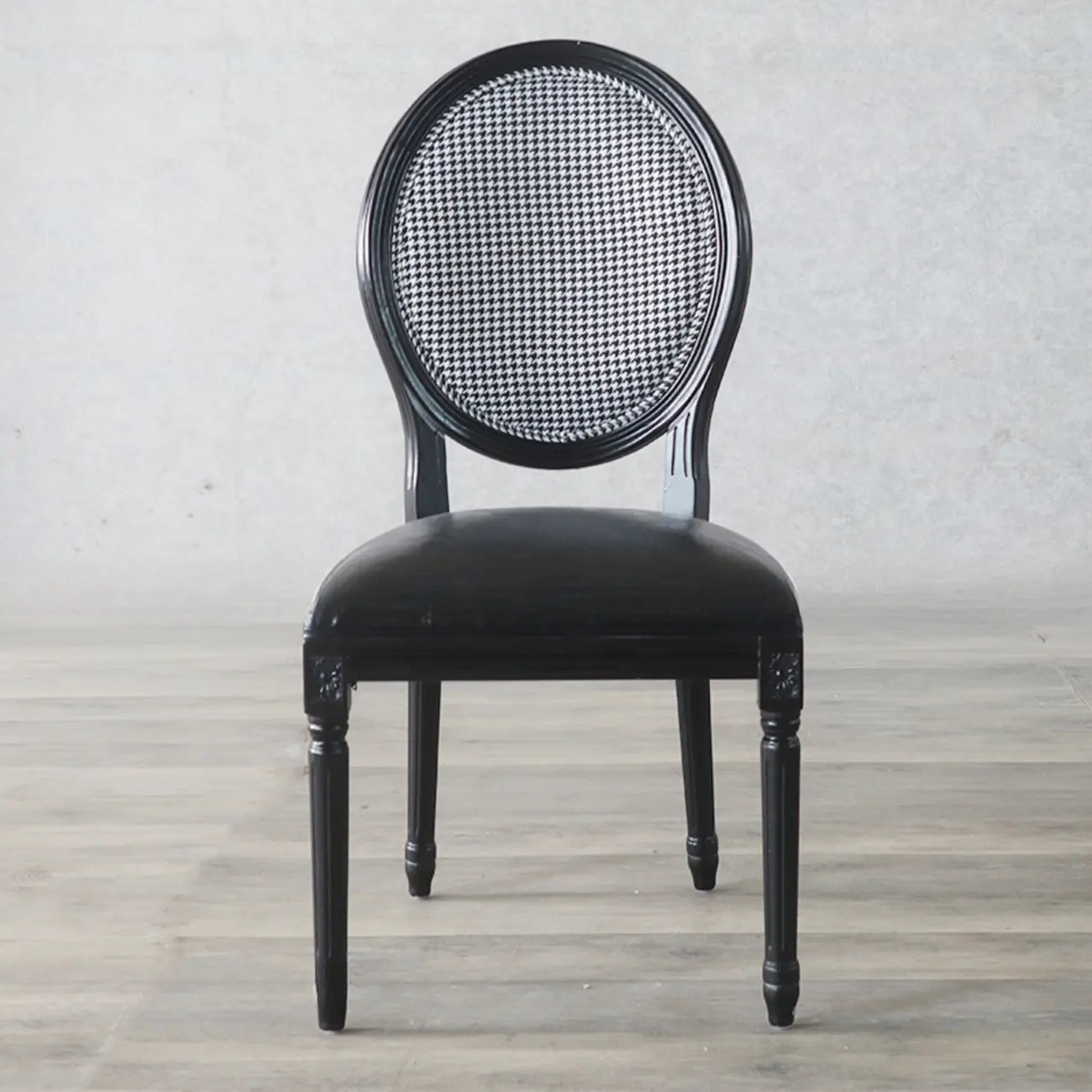 Vintage Dining Chair Faux Leather Upholstery with Back