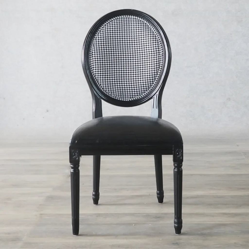 Vintage Dining Chair Faux Leather Upholstery with Back