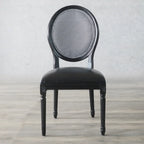 Vintage Dining Chair Faux Leather Upholstery with Back