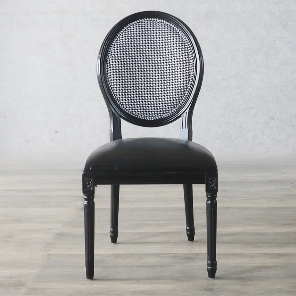 Vintage Dining Chair Faux Leather Upholstery with Back