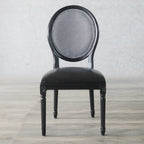 Vintage Dining Chair Faux Leather Upholstery with Back