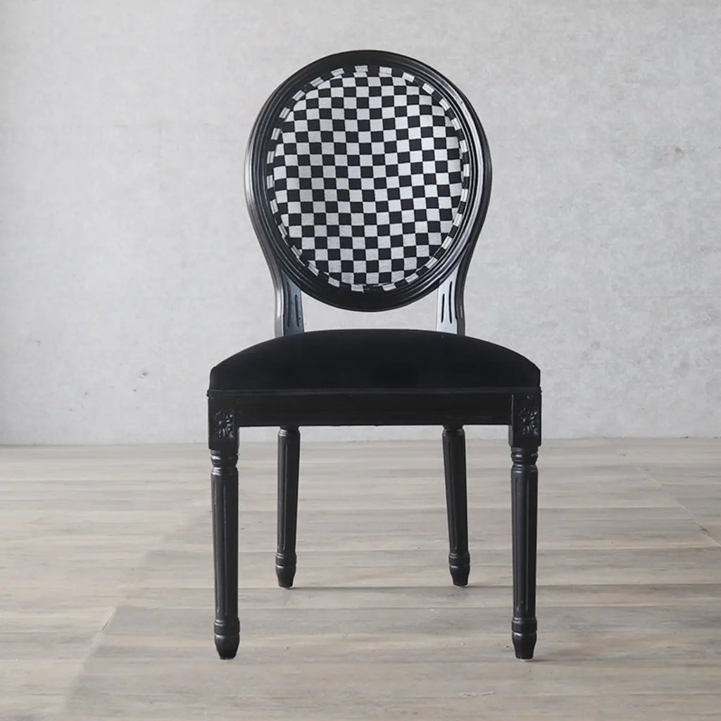 Vintage Dining Chair Faux Leather Upholstery with Back