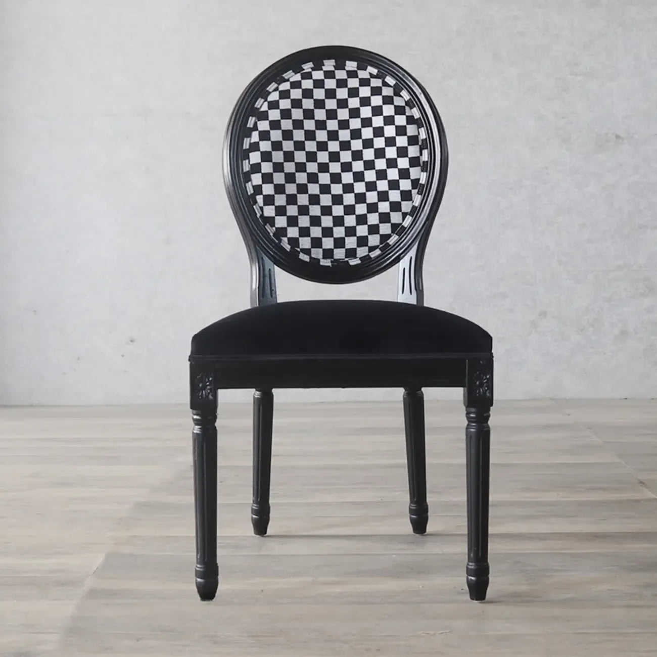 Vintage Dining Chair Faux Leather Upholstery with Back