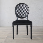Vintage Dining Chair Faux Leather Upholstery with Back