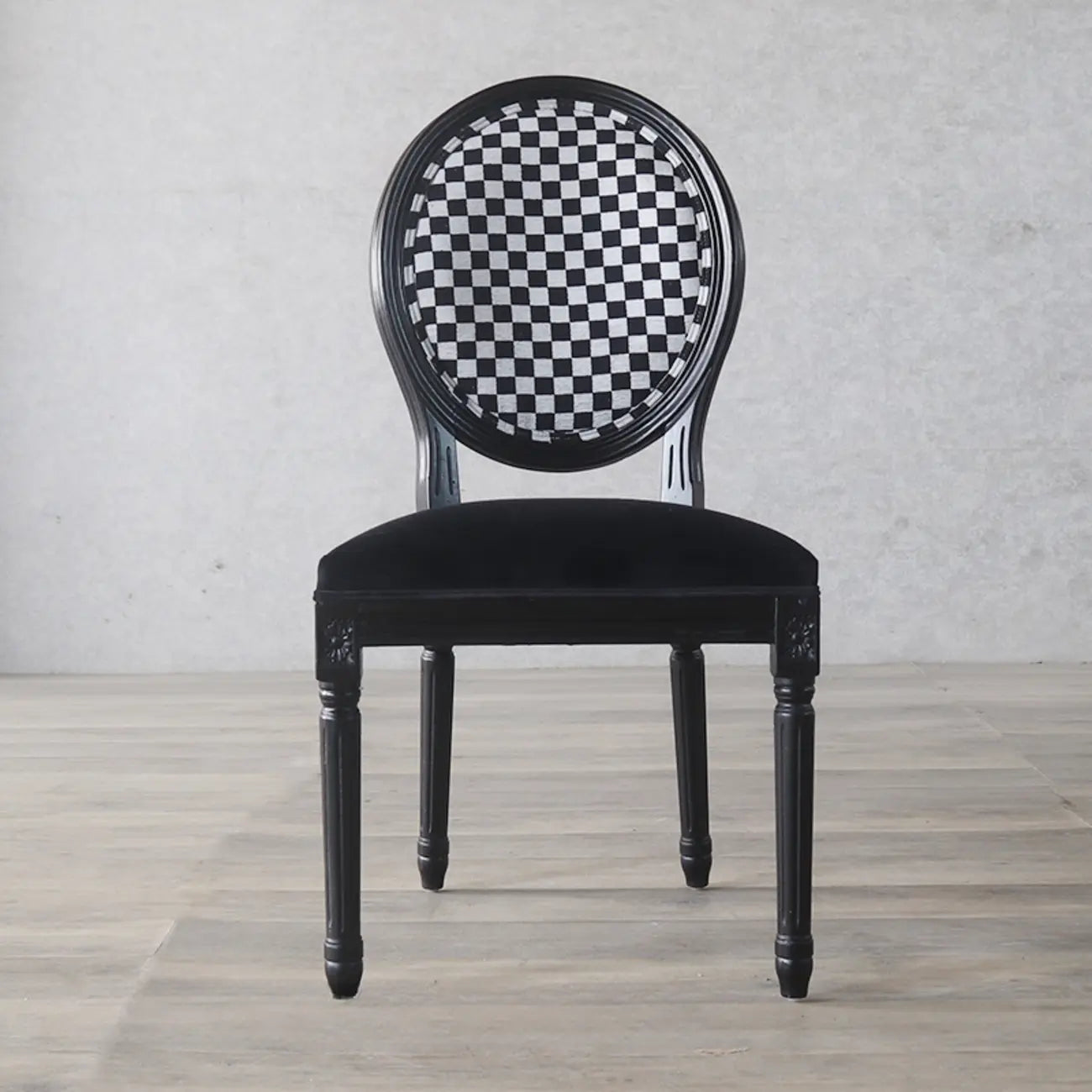 Vintage Dining Chair Faux Leather Upholstery with Back
